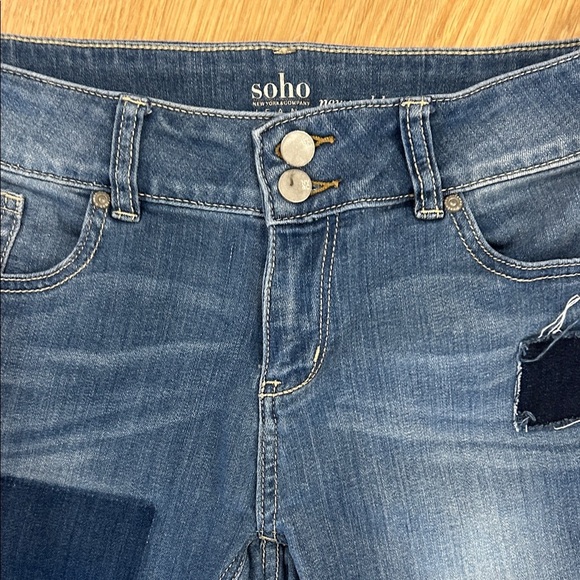 Soho Denim Patchwork Ankle Jeans - Picture 4 of 8